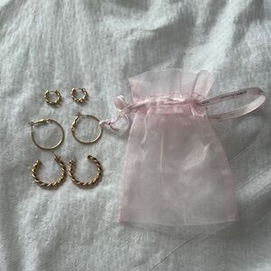 American Eagle Outfitters Gold Hoop Earrings Set